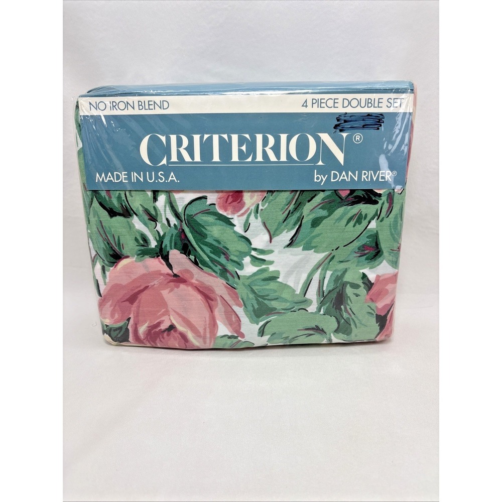Vtg‎ Dan River Full 4Pc Sheet Set Rose Floral Romantic Cottage Core Granny